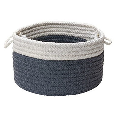 Colonial Mills Dipped Indoor/Outdoor Baskets , 14 by 10-Inch, Lake Blue
