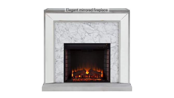 Tynchel Mirrored Faux Marble Fireplace - Aiden Lane, 2 of 19, play video