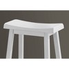 24" Saddle Seat Barstool White - EveryRoom: Solid Wood, Curved Design, Footrest - 3 of 4