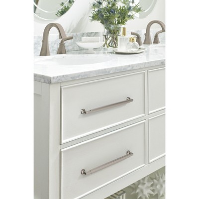 Satin Nickel Modern Cabinet Drawer Pull with Mounting Hardware