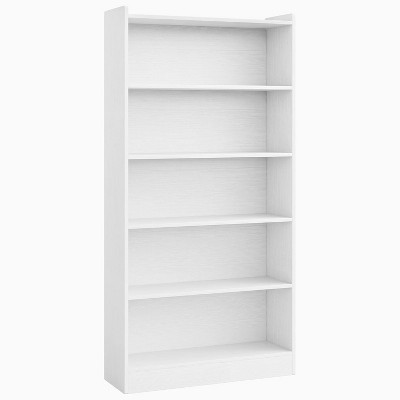White 72" Tall 6-Tier Wood Bookcase