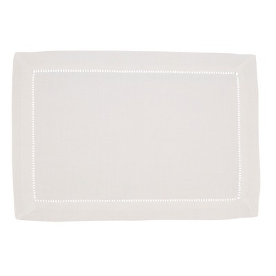 Saro Lifestyle Hemstitched Border Design Table Mats (Set of 12)