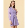 INSPIRE CHIC Women's Notched Lapel Long Sleeve Elastic Cuff Blazer Dress - 2 of 4