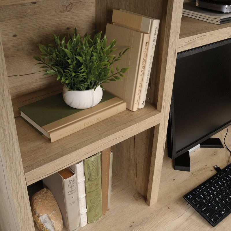 Aspen PostComputer Hutch Prime Oak - Sauder: Modern Adjustable Shelf Office Furniture, Open Storage, MDF, 5 of 7