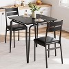 Jojoka Dining Table Set for 2, Compact Square Dinette with Thick Cushioned Upholstered Chairs - 2 of 4