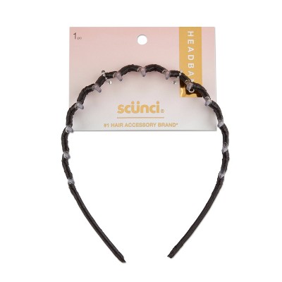 Scünci No-slip Grip Thin Plastic Headbands - Black/brown/mixed