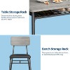 Acekool Dining Table Set for 4 with Storage Rack, 5-Piece Kitchen Table and Upholstered Chairs, Wood Top & Metal Frame, for Small Spaces, Retro color - 4 of 4