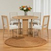 5-Piece Round Dining Table Set with 4 Upholstered Chairs, Wood Base, Modern Farmhouse Dining Set for Kitchen or Dining Room - 2 of 4