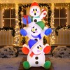 Joiedomi 6 FT Christmas Inflatable Stacked Snowman with Build-in LEDs Blow Up Inflatables for Xmas Party, Indoor Outdoor Yard Garden Lawn Winter Decor - 2 of 4