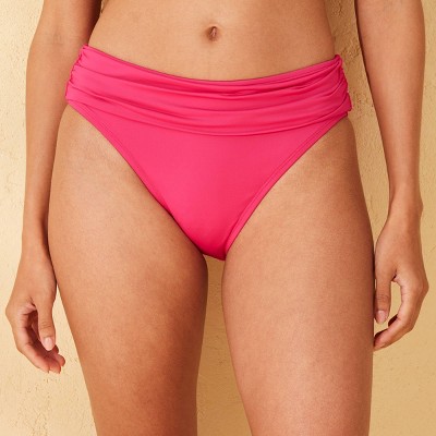 Women's Shirred Band Medium Coverage Bikini Bottom - Shade & Shore™