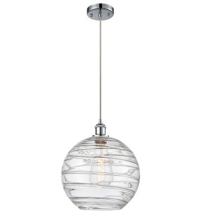 Athens Deco Swirl - 1 Light Cord Hung Mini Pendant In Industrial Style-15 Inches Tall and 12 Inches Wide - 1 of 1