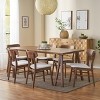 GDFStudio Alexis  Mid Century Modern 7 Piece Fabric and Upholstered Rubberwood Dining Set - 2 of 4