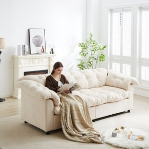 KWPZQEB 94.8" Modern Sofa, Chenille Comfort Sofa w/ Deep Seat & Removable Armrest, 3 Seater Upholstered Cloud Sofa, Couch Sofa for Living Room - 1 of 4