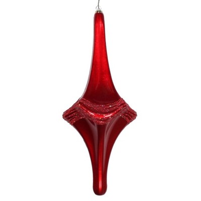 Vickerman 12" Candy Glitter Drop Ornament Red