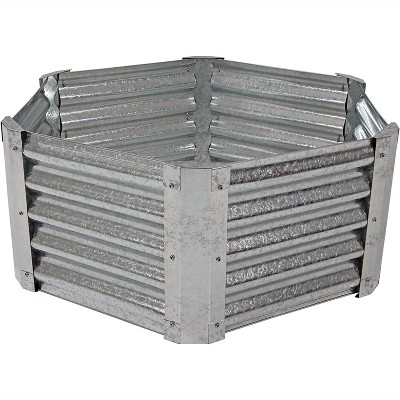 Sunnydaze Outdoor Lawn And Garden Galvanized Steel Hexagon Raised ...