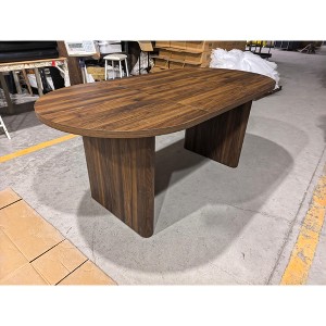 70.8 Inch Oval Dining Table for 6-8 People, Farmhouse Long Large Kitchen Table with Thick Sturdy Wooden Base for Kitchen, Living Room, Office - 1 of 4