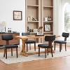Modern Leather Dining Chairs Set of 2 – Upholstered Curved Backrest, Hardwood Frame & Nailhead Trim, 265lb Capacity - 3 of 4