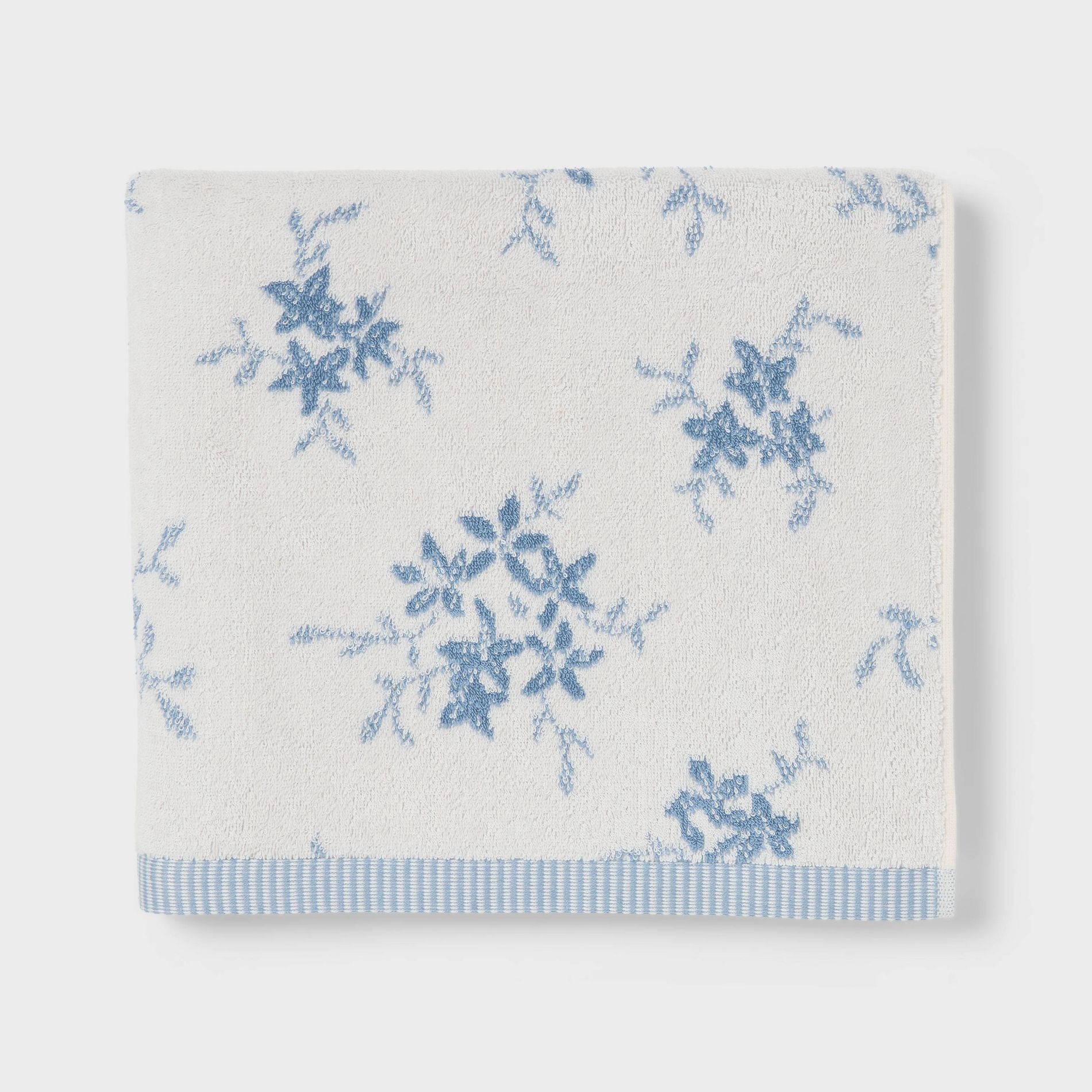Jacquard Botanical Floral Charm School Tonal Decorative Towel Blue - Threshold™