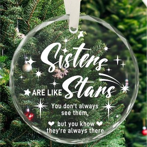 Sister Christmas Ornament Gift 2025, Christmas Ornament for Sister, Sisters Gifts from Sisters, Round Glass Christmas Ornaments - 1 of 4
