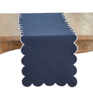 Saro Lifestyle Scalloped Table Runner - 1 of 3