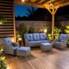 Bestier Patio Furniture Set, Wicker Rattan Sofa Chairs with Thick Cushion and 2 Ottoman, Outdoor Conversation Set for Backyard, Blue - 4 of 4