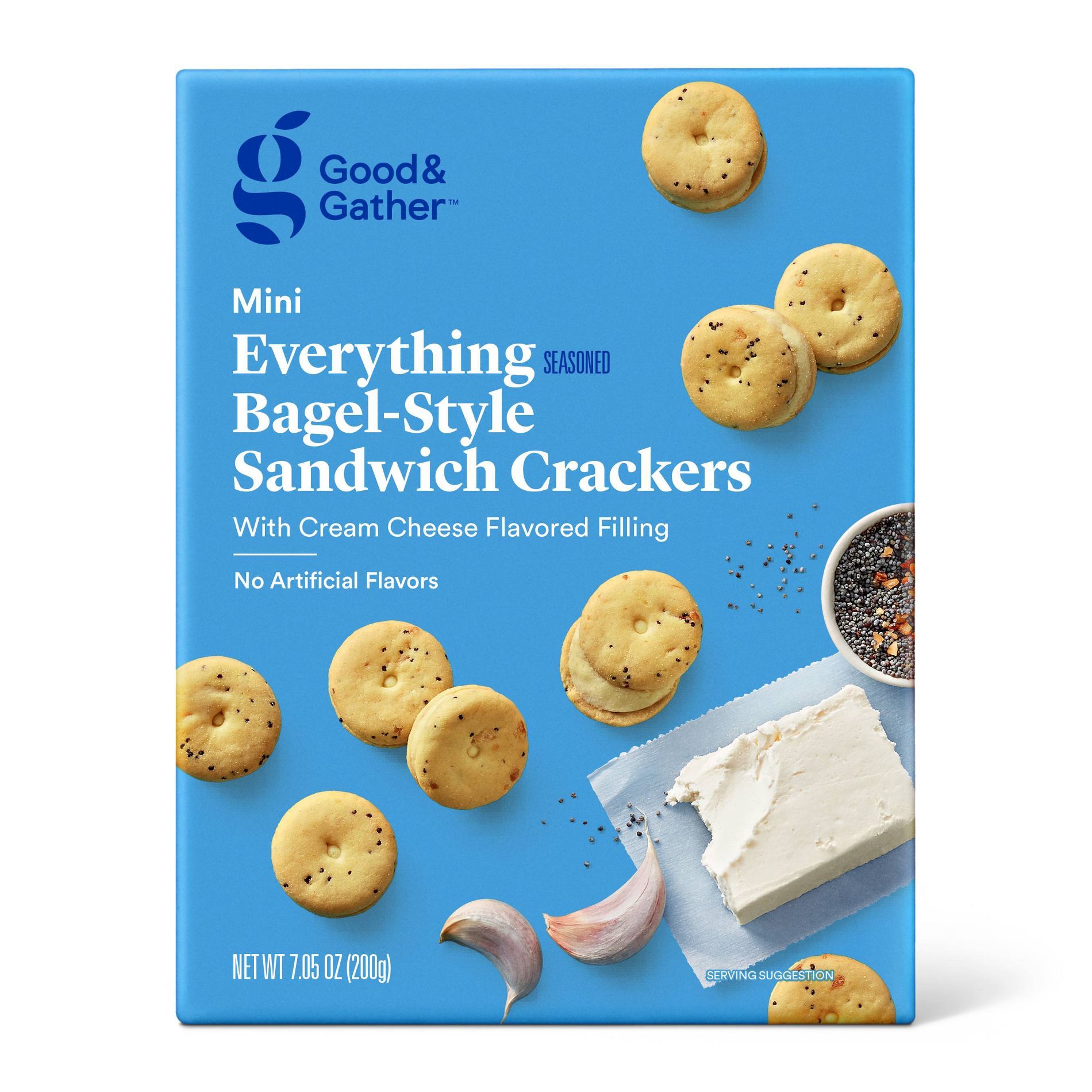 Mini Everything Bagel Sandwich Crackers - 7.05oz - Good & Gather™