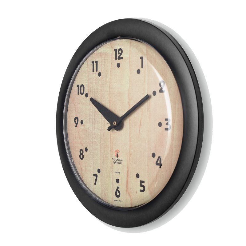 14&#34; x 1.8&#34; Birchwood Bauhaus Traditional Decorative Wall Clock Black Frame - By Chicago Lighthouse, 3 of 5
