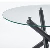 NicBex Space Saving Round Glass Dining Table with Cross Metal Legs,Modern Kitchen Table Bar Table,Dining Room Furniture - 4 of 4