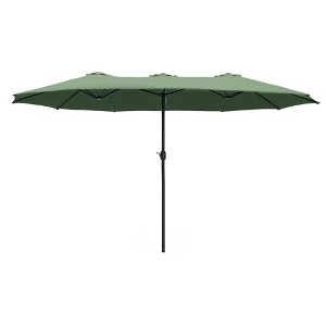 Captiva Designs 9'x15' Rectangular Outdoor Market Umbrella with Crank Handle Light - 1 of 4