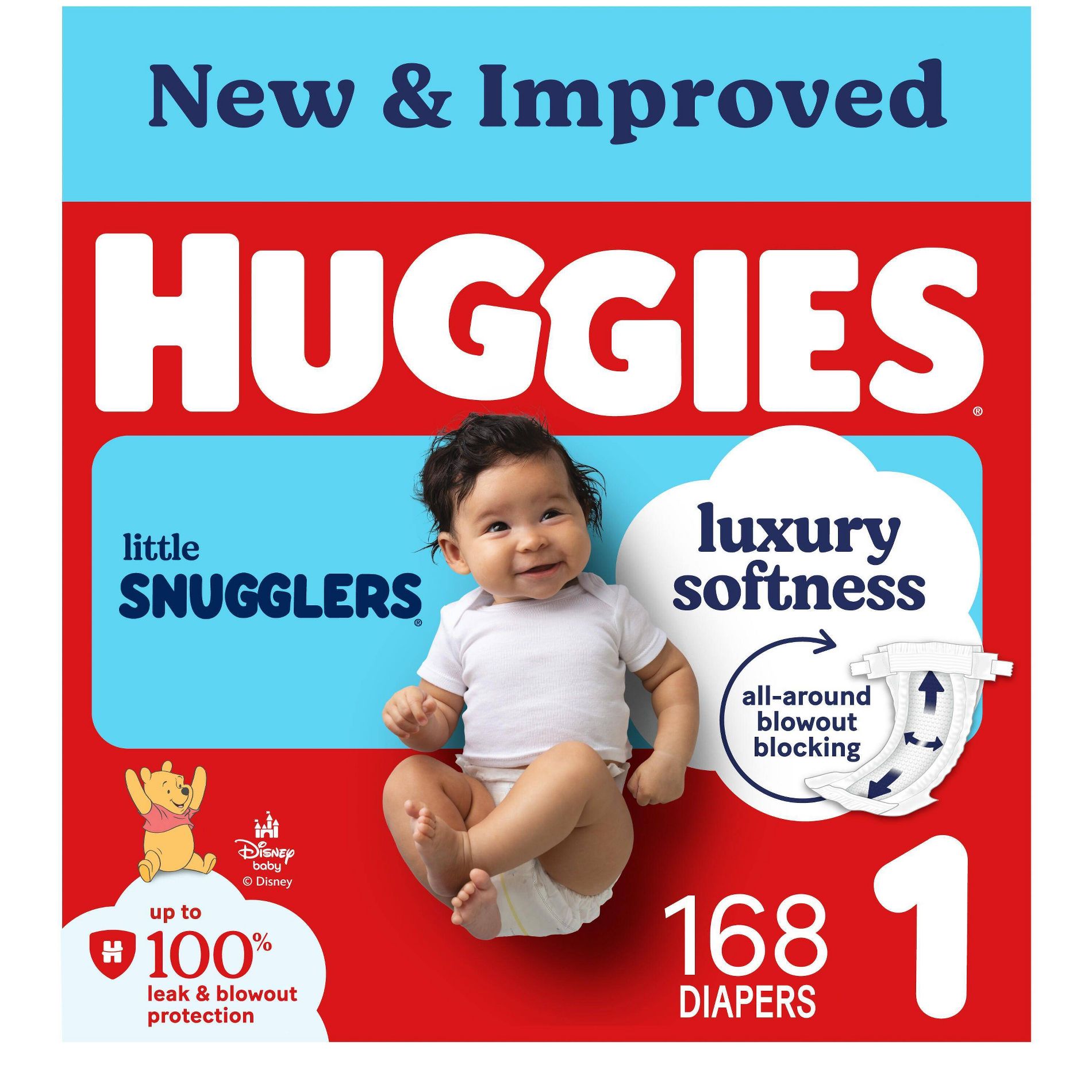 Huggies Little Snugglers Diapers - Size 1 - 168ct