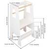 Children'S Standing Tower, Kids Kitchen Step Stool, Toddler Wooden Step Stool, Kids Montessori Stool, Adjustable Height, White - 2 of 4