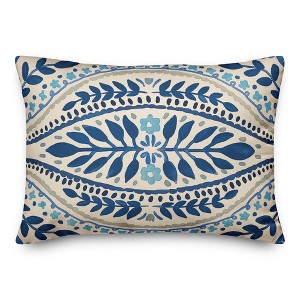 Creative Products Blue Colored Large Folk Pattern 14x20 Indoor / Outdoor Pillow - 1 of 4