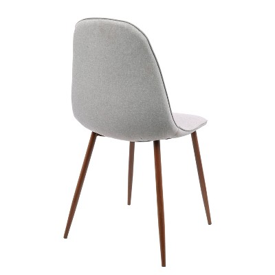 Set of 2 High-Back Gray Upholstered Parsons Dining Chairs