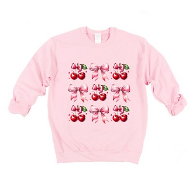 Simply Sage Market Women's Graphic Sweatshirt Coquette Pink Cherry Chart