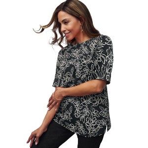 Jessica London Stretch Cotton Cuff Tee - 1 of 4