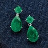 Ross-Simons 19.20 ct. t.w. Emerald Drop Earrings in Sterling Silver - 4 of 4
