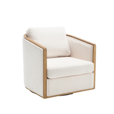 Corduroy Swivel Barrel Chair, Comfortable Accent Sofa Chair, 360 Degree Swivel Barrel Club Chair, Leisure Arm Chair for Home, Hotel