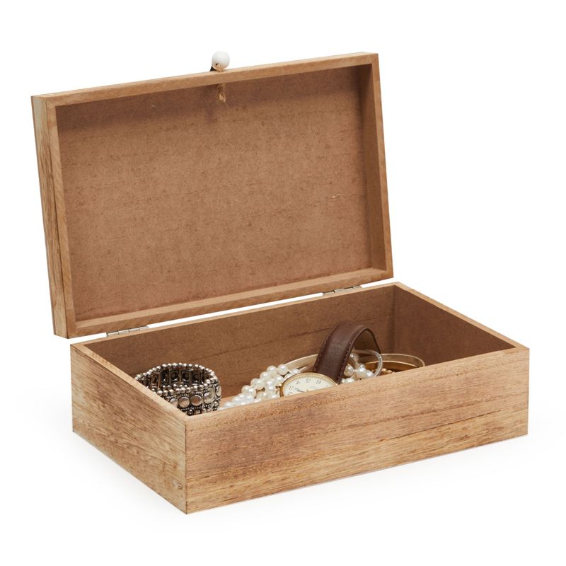 Juvale Small Wooden Decorative Box with Lid and Tassel for Jewelry, Trinket Storage, 9.4 x 6 x 3 In, 3 of 9