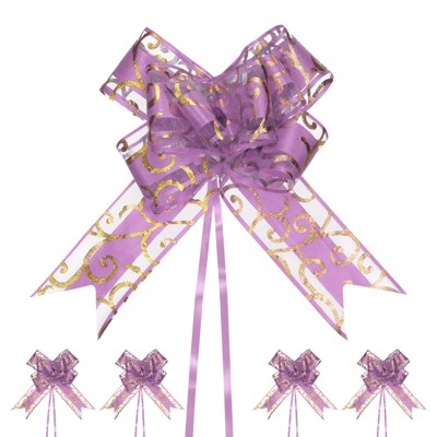 Unique Bargains Plastic Durable Glossy Multipurpose Ribbon Large Pull Bows 10 Pcs