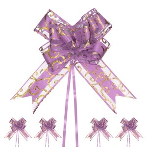 Unique Bargains Plastic Durable Glossy Multipurpose Ribbon Large Pull Bows 10 Pcs - 1 of 4
