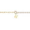 Elegant 14K Gold Plated Initial Pearl Link Chain Necklace: A Personalized and Timeless Treasure for Every Occasion. - 2 of 3