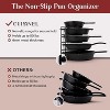 LunaLulinlk 5-Tier Pan Rack Silicone Coated Cookware Organizer for Cast Iron Skillets & Pots, 12.2" Black 2-Pack - 2 of 4