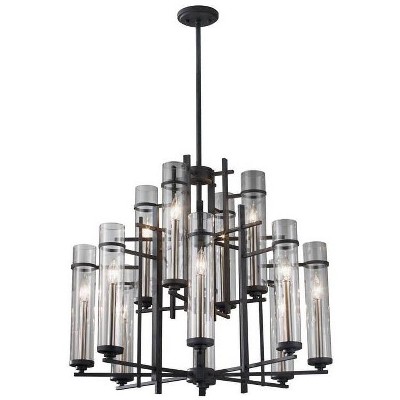 Generation Lighting Ethan 30" Forged Iron 2-Tier 12-Light Chandelier
