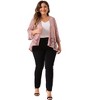 Agnes Orinda Women's Plus Size Casual Open Front 3/4 Sleeve Sheer Lace Cardigan - 3 of 4