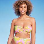 Women's V-Wire Bandeau Halter Bikini Top - Shade & Shore™ Multi Floral Print