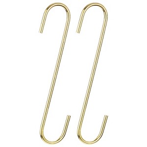 Unique Bargains Extra Long Carbon Steel Garden Kitchen S Hooks and Hangers 2 Pcs - 1 of 4