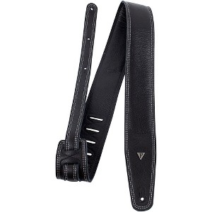 Perri's Padded Deluxe Leather Guitar Strap Black 2.5 in. - 1 of 3