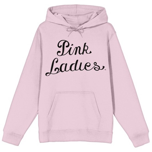 Grease Pink Ladies Logo Long Sleeve Cradle Pink Adult Hooded Sweatshirt- large : Target