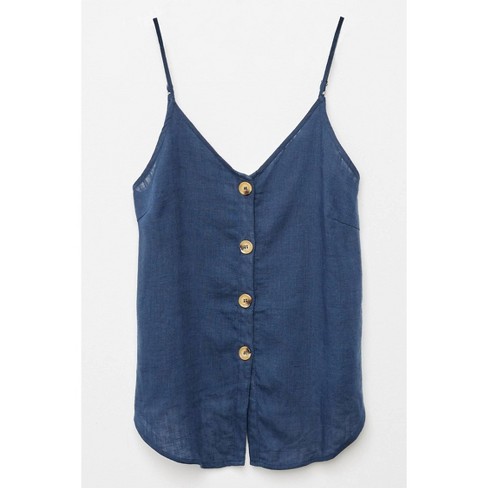 Women's Linen Sleeveless Button-Down Tank - Hayden LA - image 1 of 3