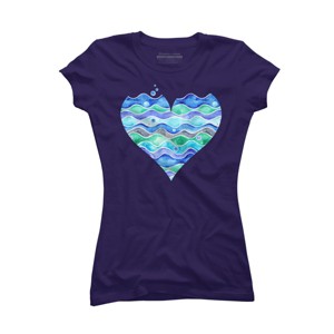 Junior's Design By Humans A Sea of Love (white) By Timone T-Shirt - 1 of 3